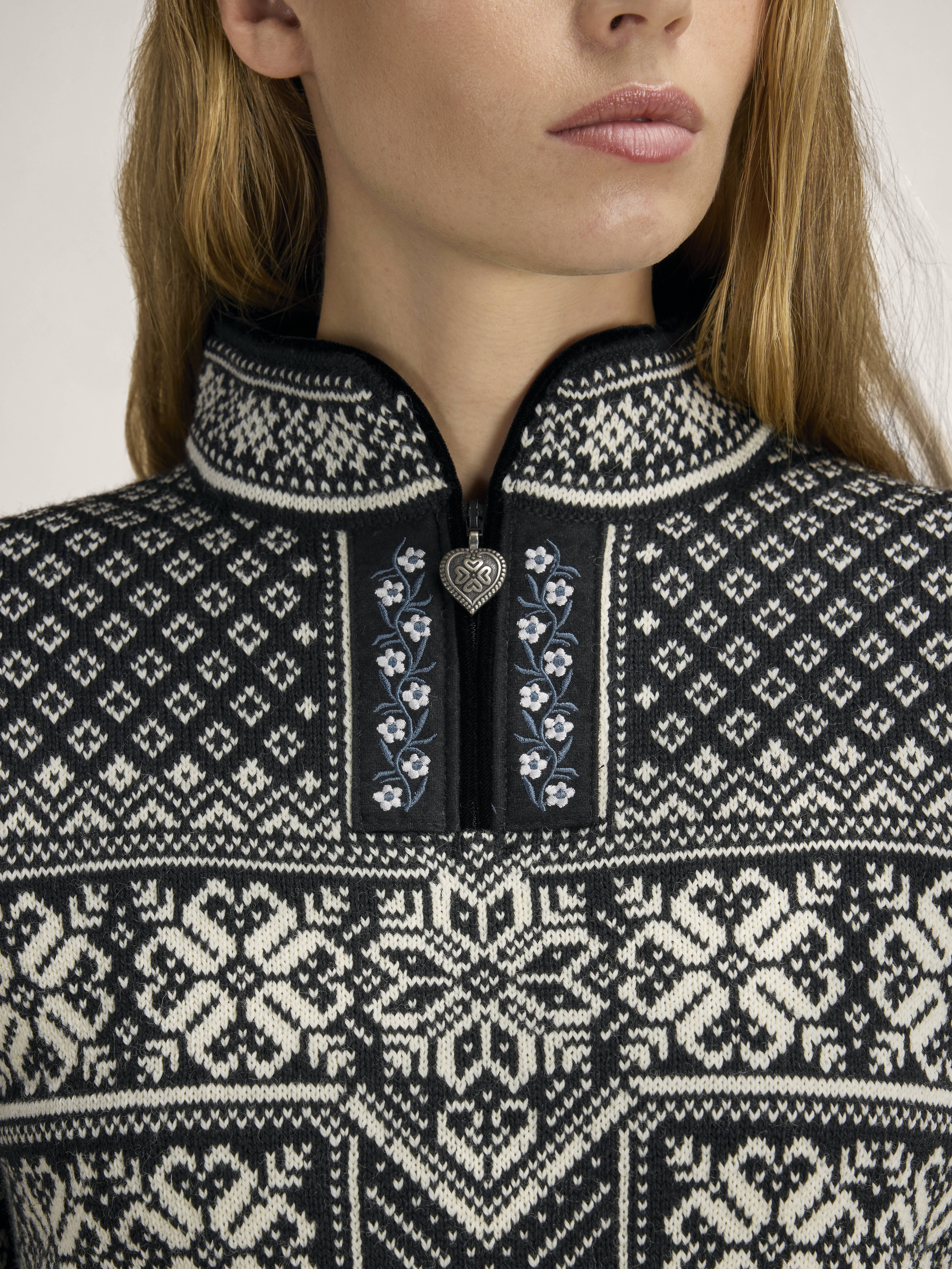 Peace Women’s Knit Sweater  Black Offwhite