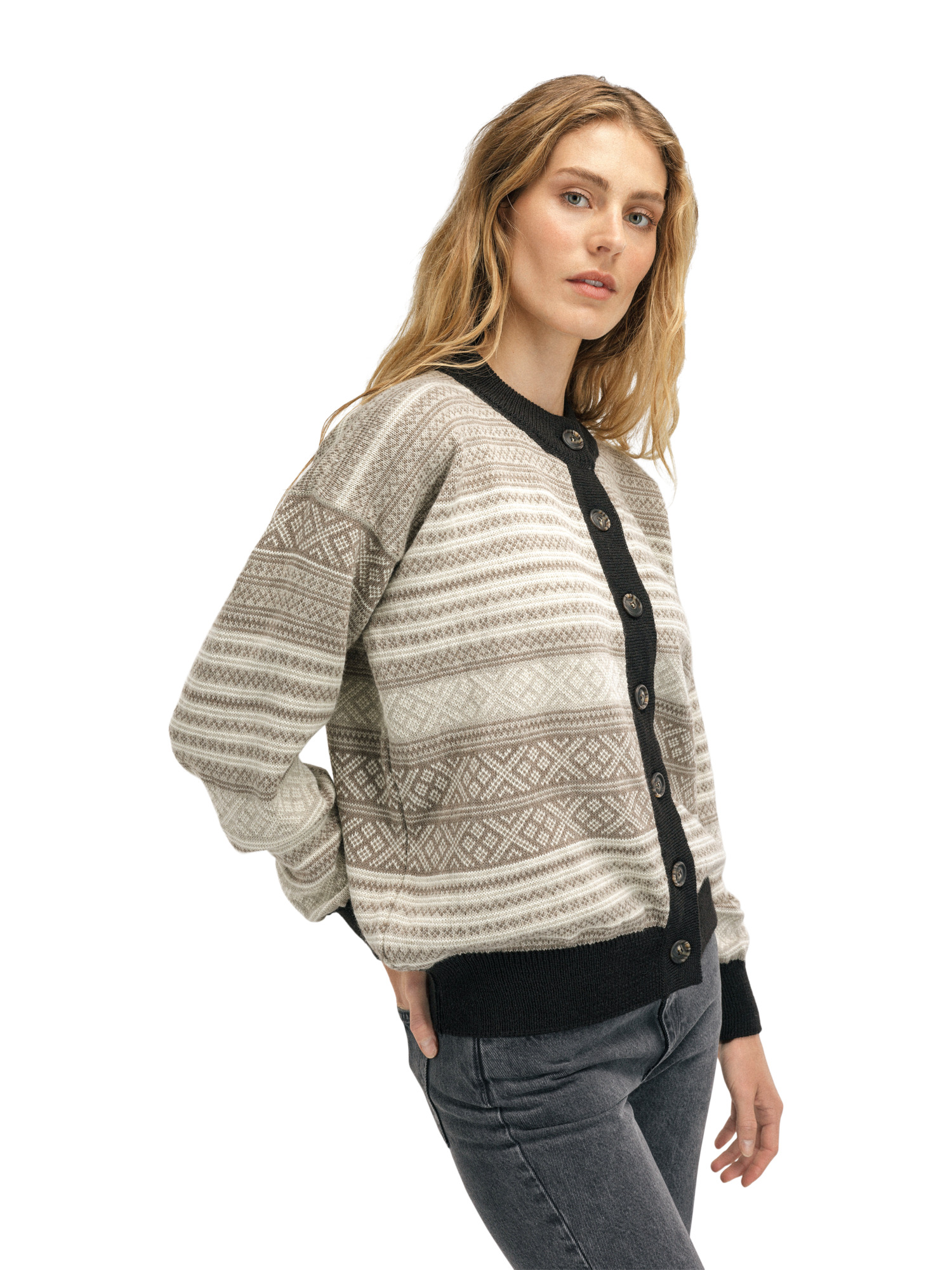 Skarpøy Women's Cardigan Sand Mountainstone Coffee