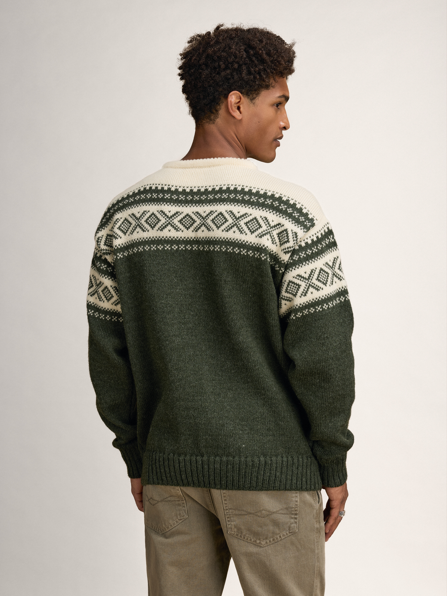 Cortina 1956 Sweater - Norwegian Wool Loden Mel Cream