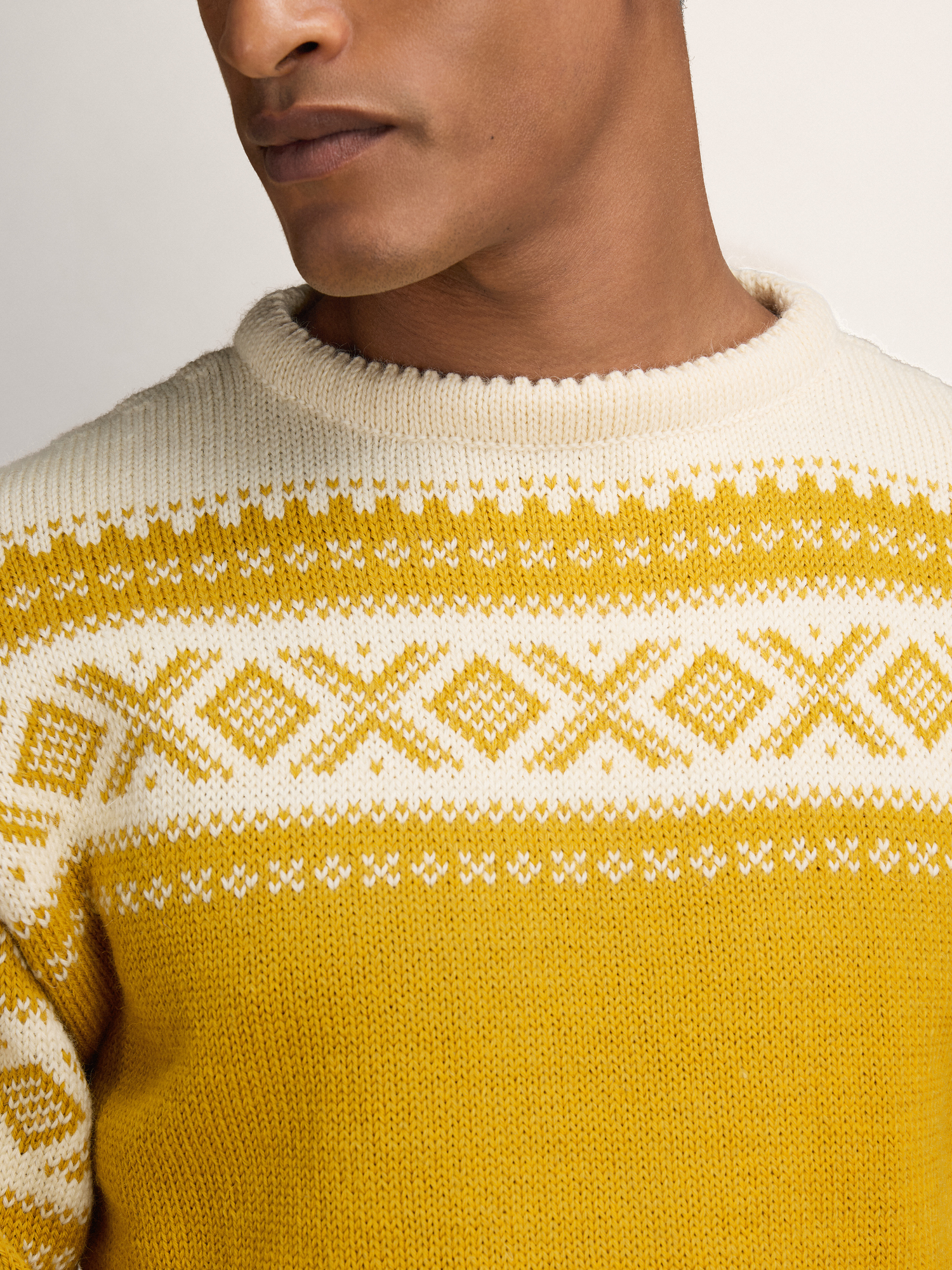 Cortina 1956 Sweater - Norwegian Wool Mustard Cream