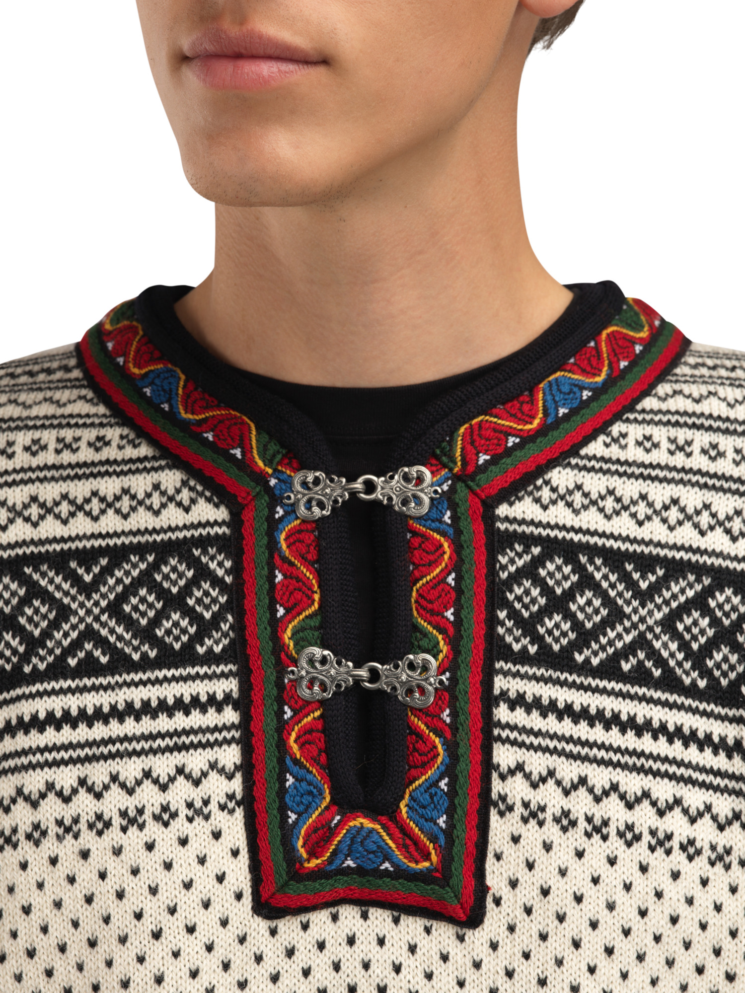 Setesdal Lusekofte Sweater - Norwegian Wool Offwhite Black