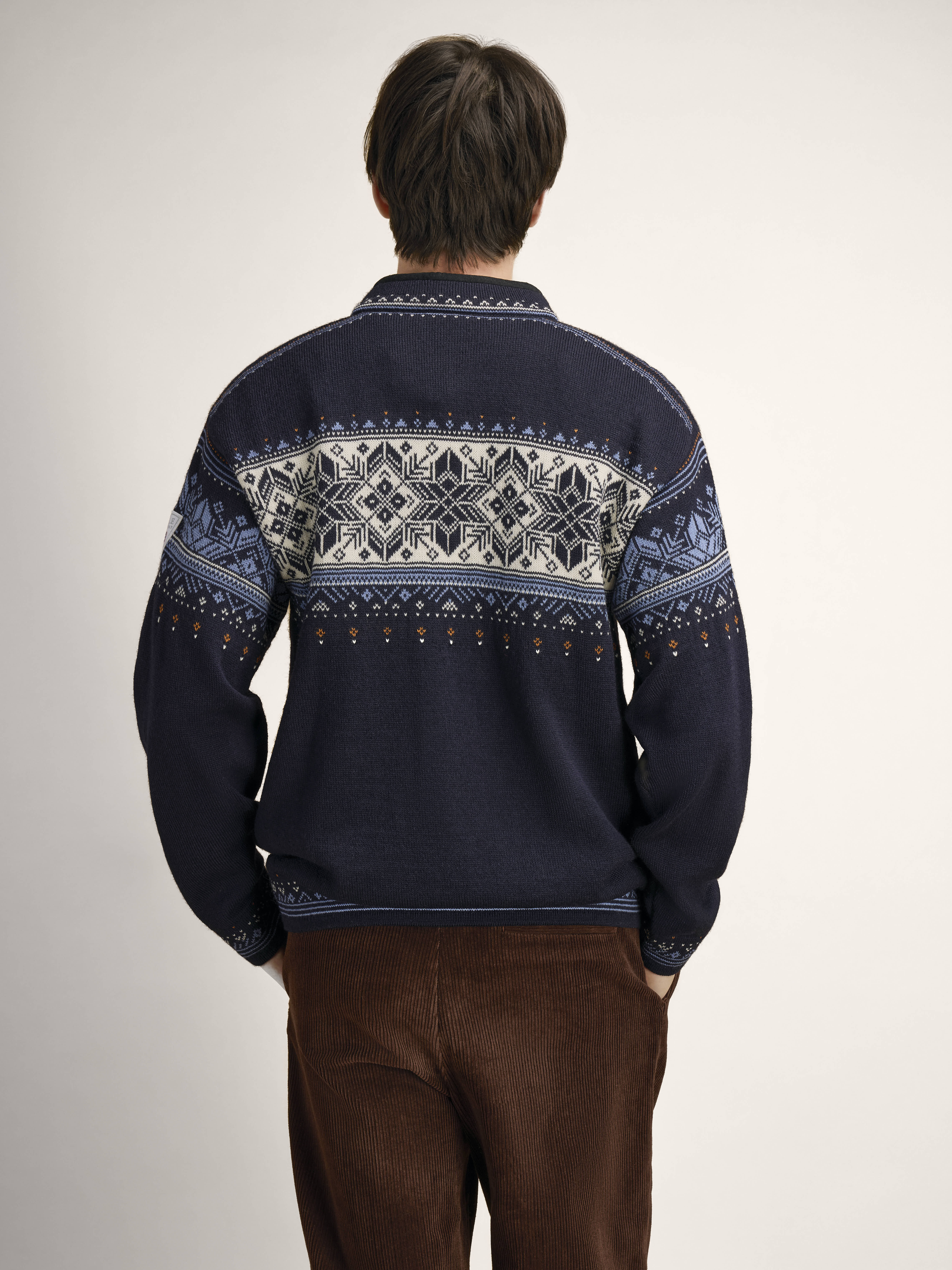 Blyfjell Men's Knit Sweater Midnavy Blushad Offwhite Coppe