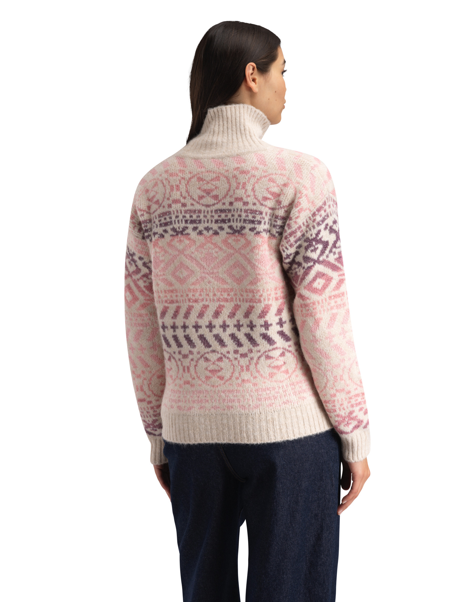 Highland Women's Sweater Offwhite  Pink Ombre