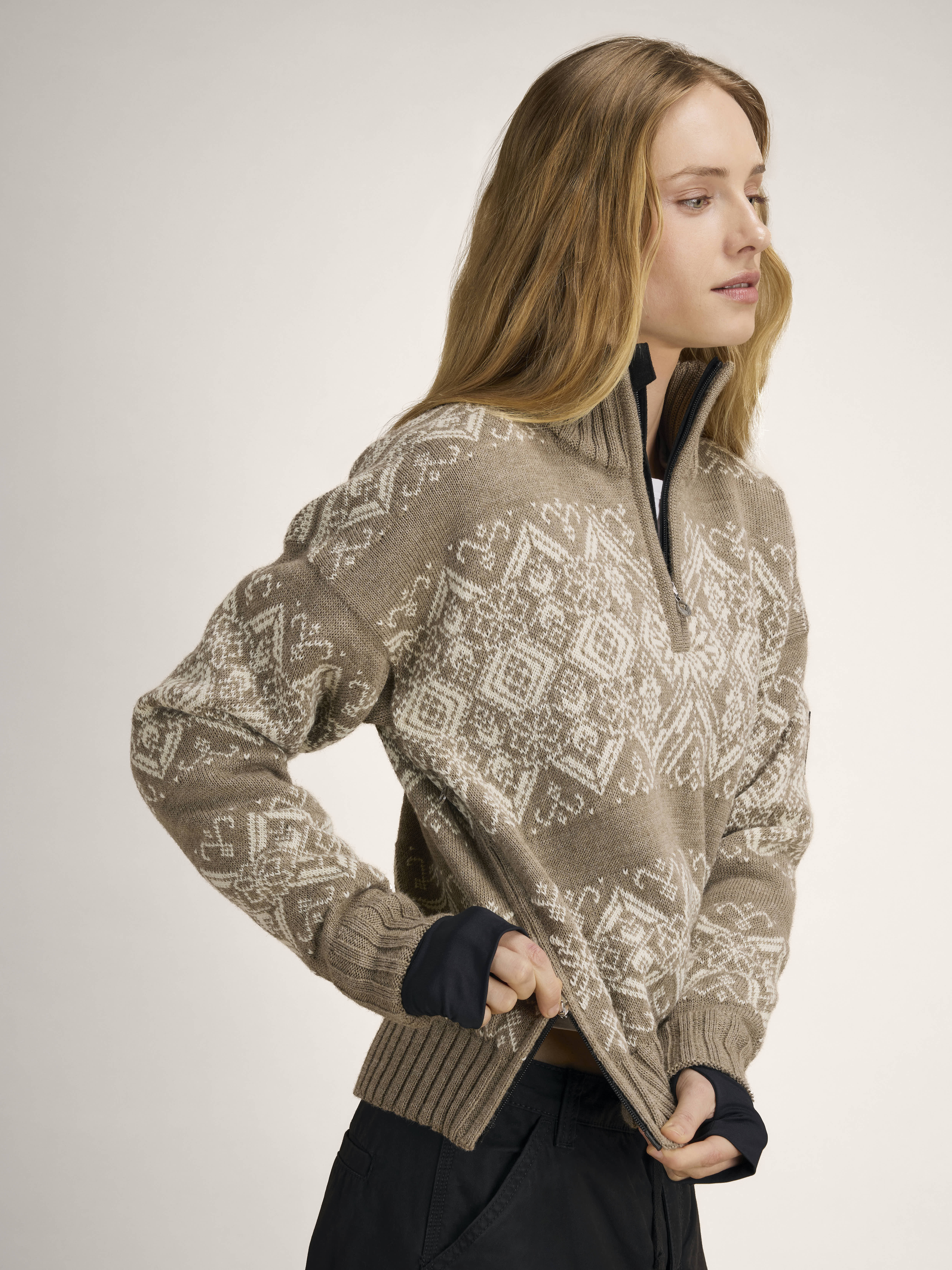 Roset Windproof Women’s Sweater - Norwegian Wool Mountainstone Offwhite