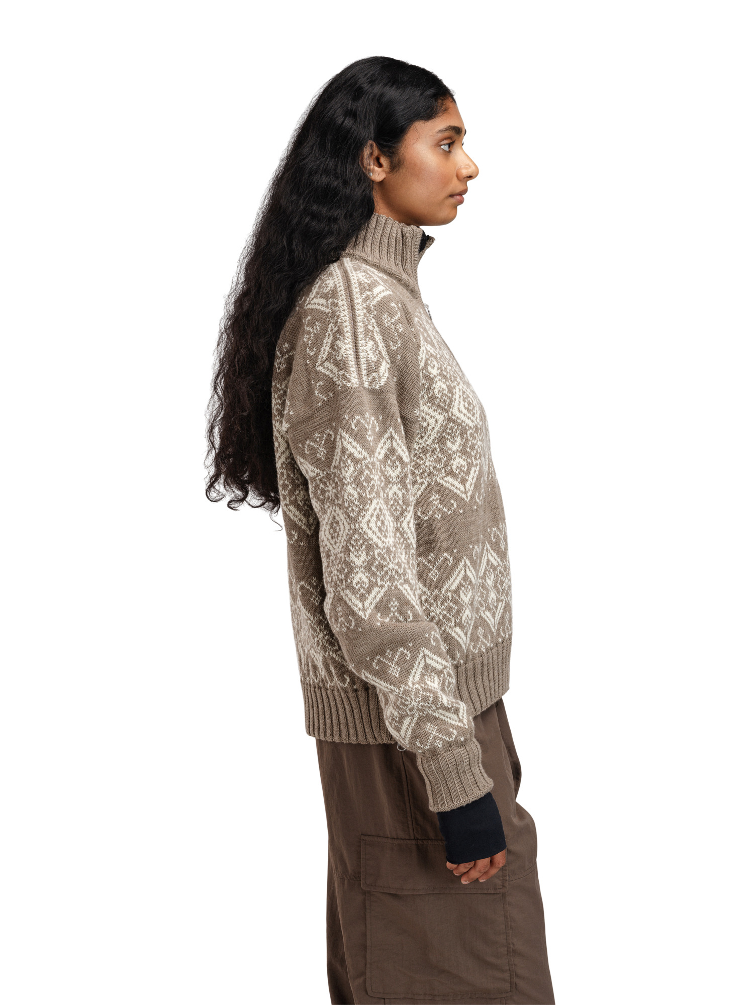 Roset Windproof Women’s Sweater - Norwegian Wool Mountainstone Offwhite