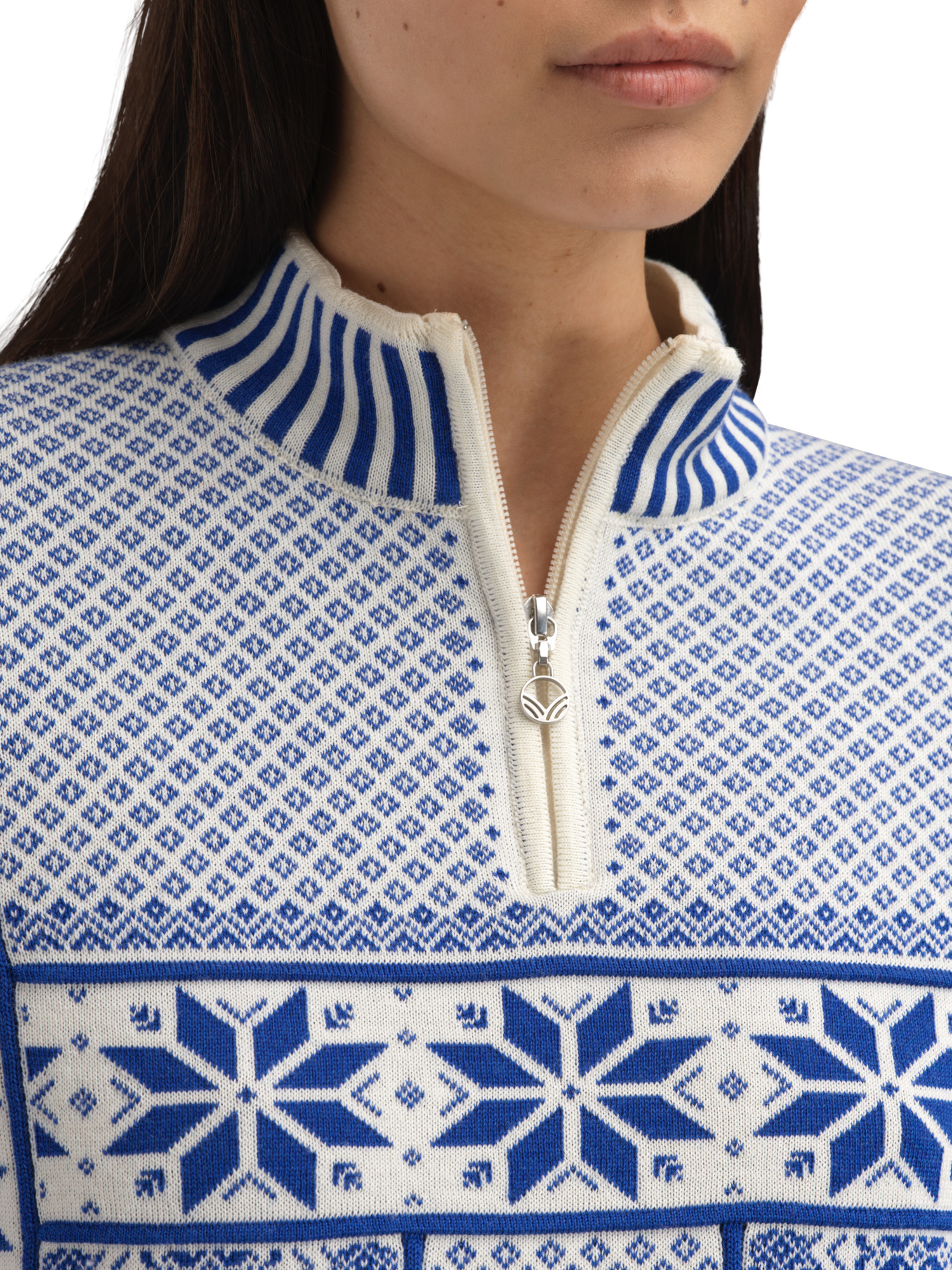 Vardåsen Women's Sweater Offwhite Ultramarine