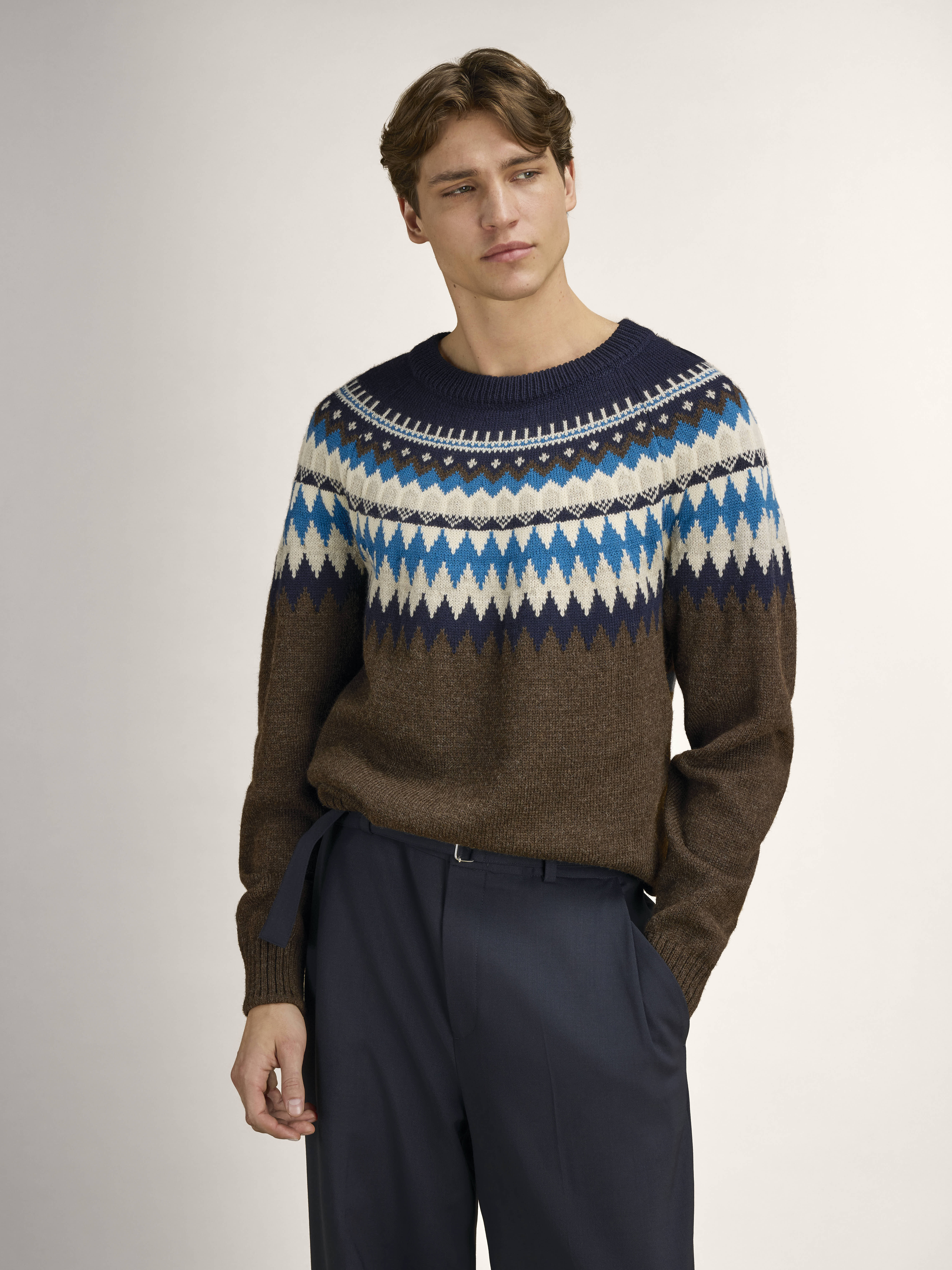 Losna Men's Sweater Coffee Navy