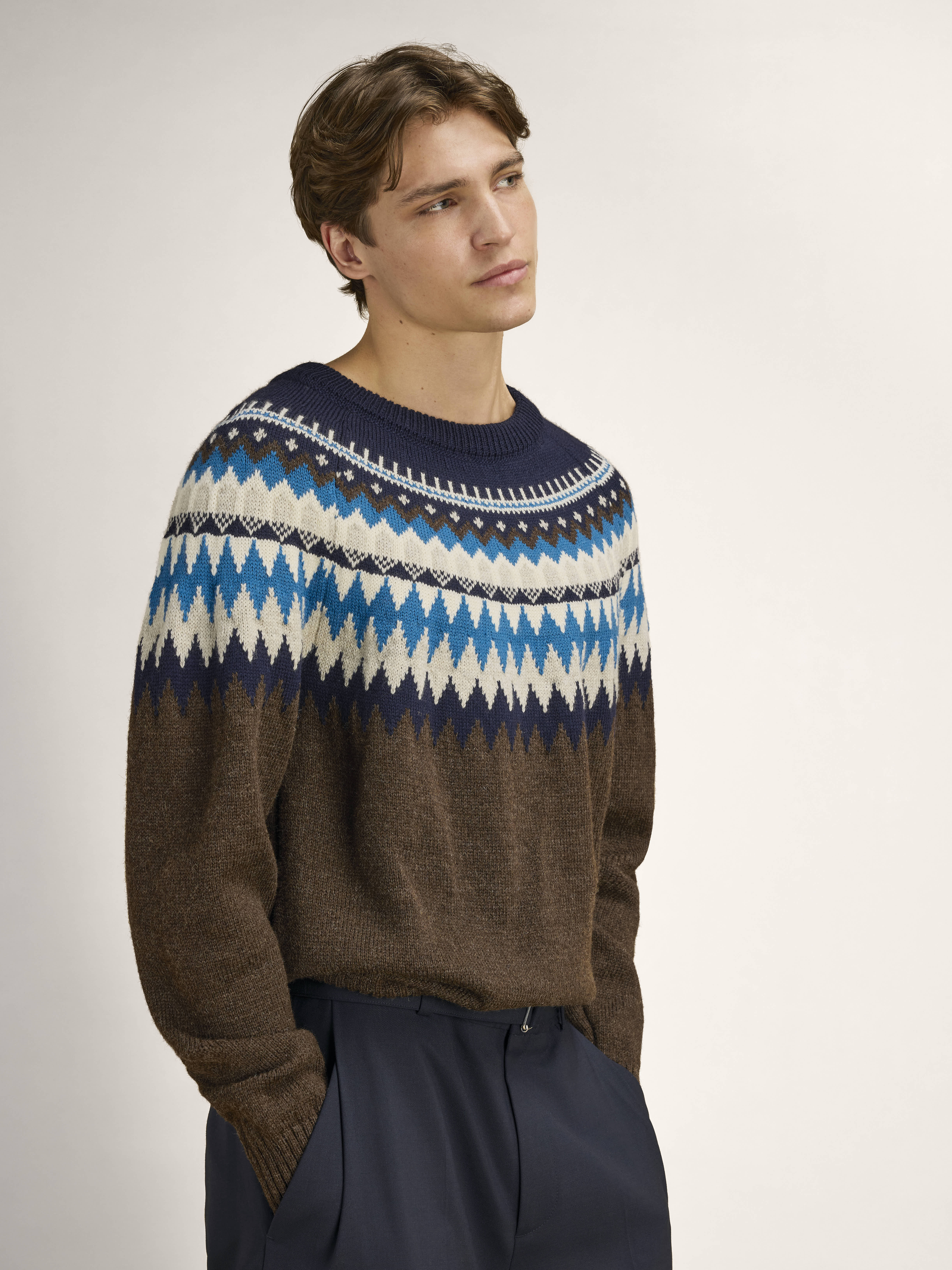Losna Men's Sweater Coffee Navy