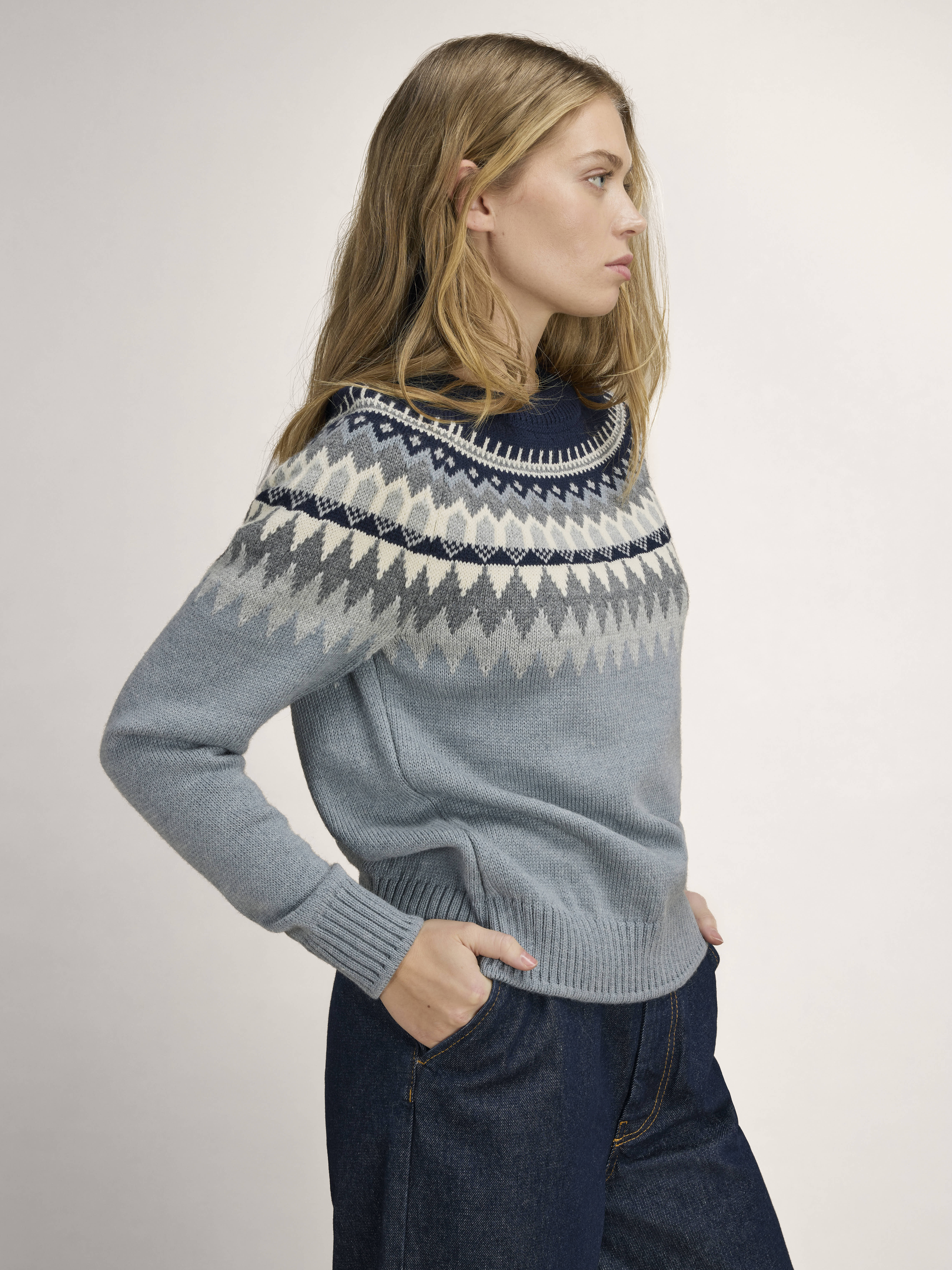 Losna Women's Sweater Mid Blue Melange