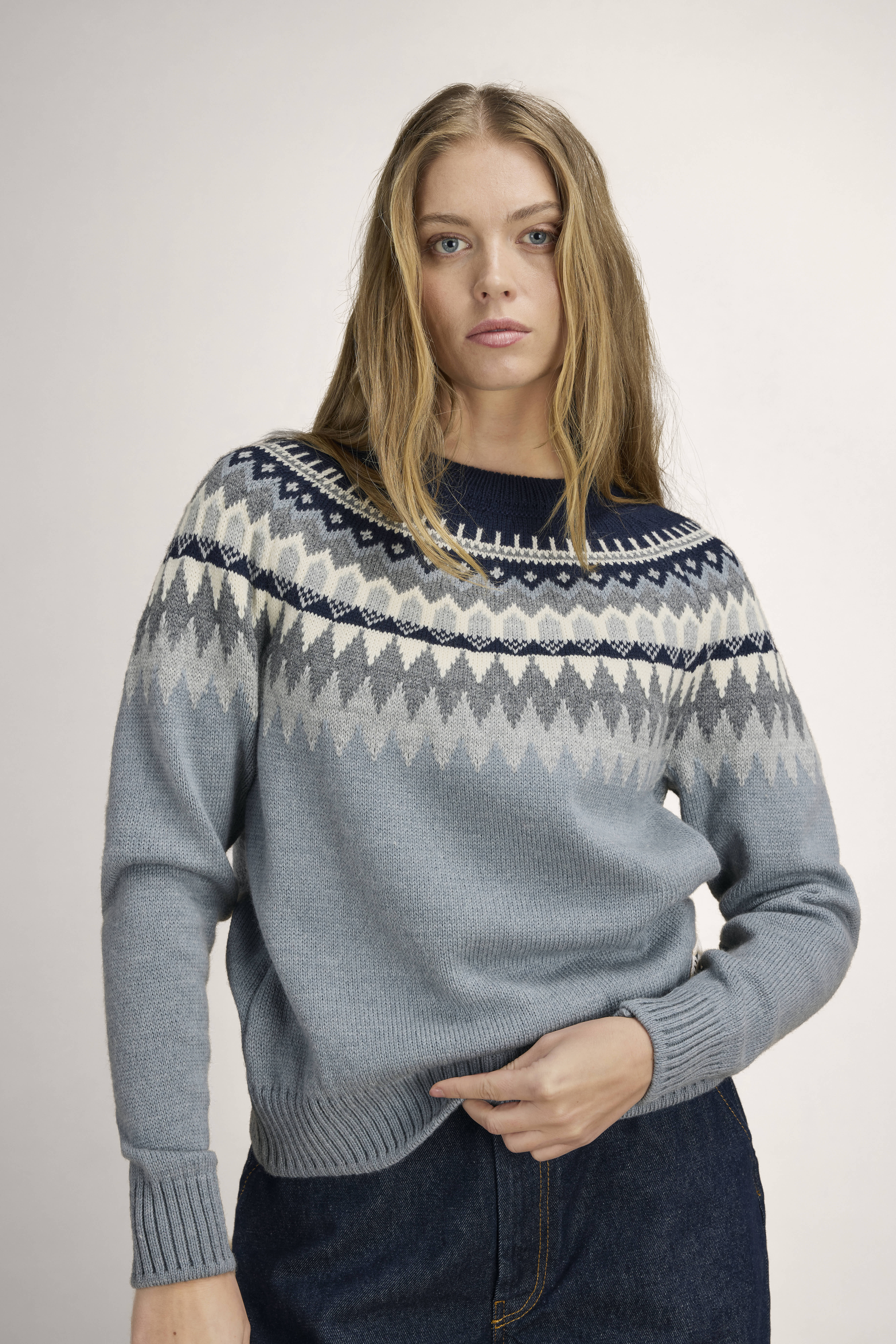 Losna Women's Sweater Mid Blue Melange