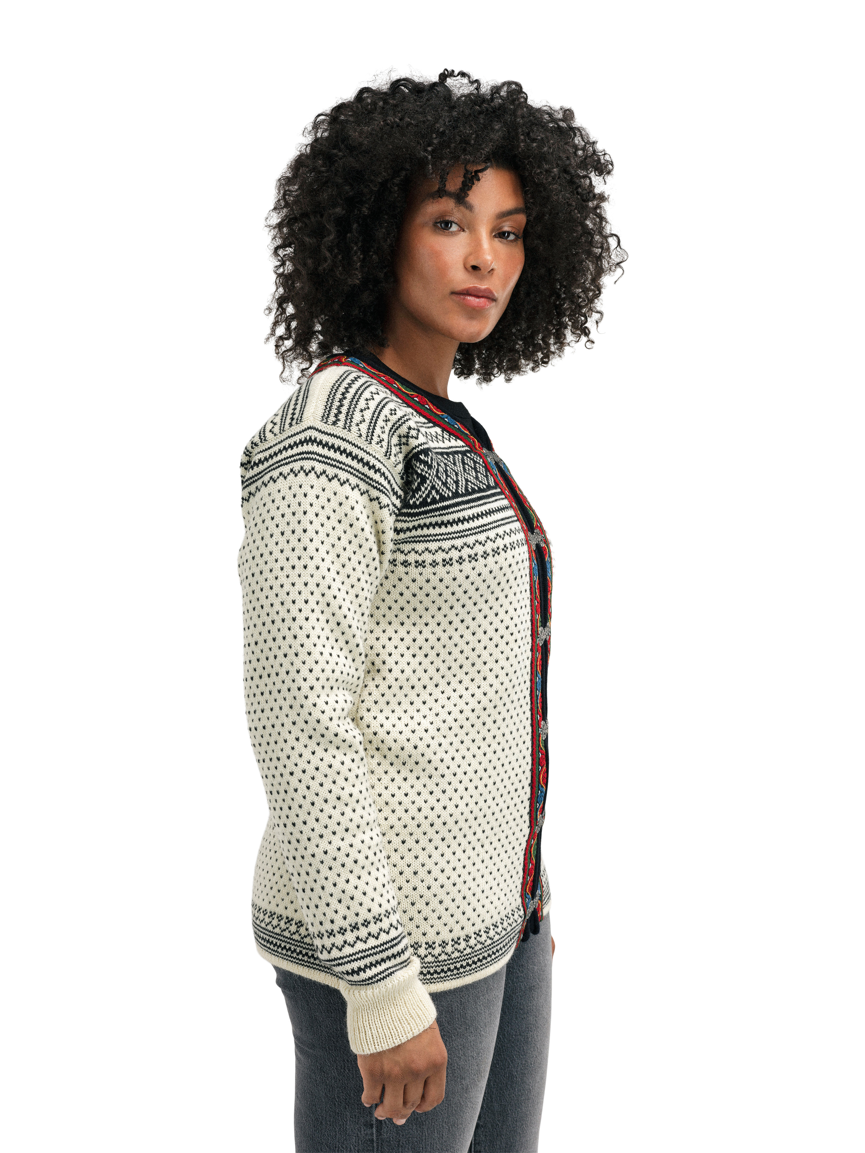 Setesdal Lusekofte Jacket - Norwegian Wool  Offwhite Black